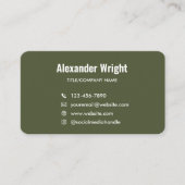Carte de visite avec code de scan vert olive (Devant)