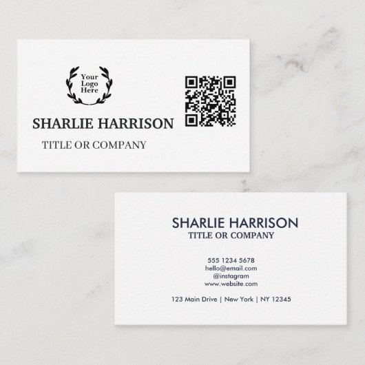 Carte de visite avec code QR (Devant / Derrière)