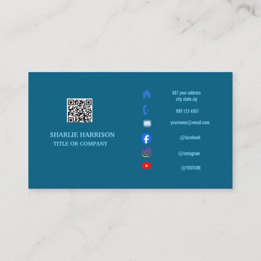 Carte de visite avec code QR (Dos)