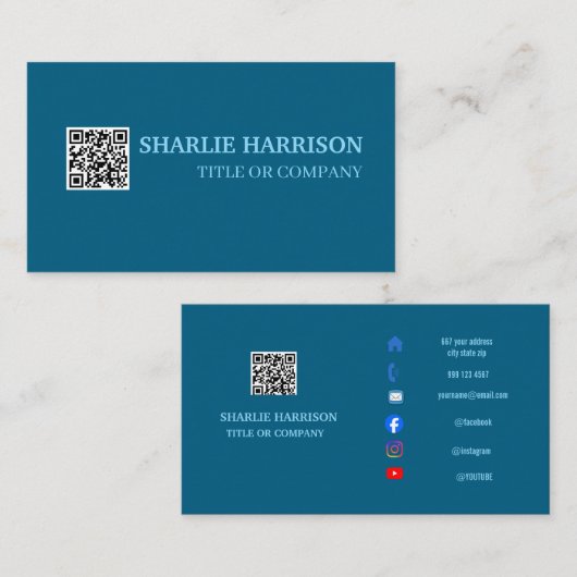 Carte de visite avec code QR (Devant / Derrière)