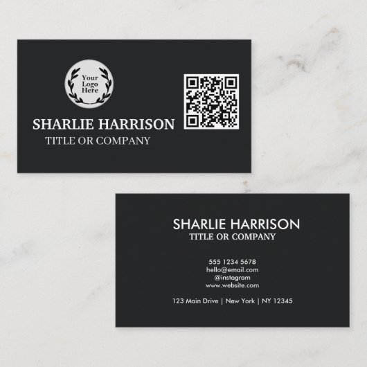 Carte de visite avec code QR (Devant / Derrière)