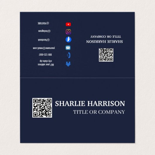 Carte de visite avec code QR (Extérieur déplié)