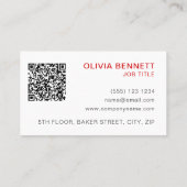 Carte de visite avec code QR Cerise & noeud (Dos)