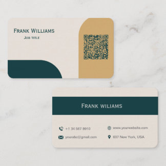 Carte de visite avec code QR de design moderne