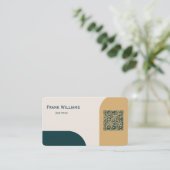 Carte de visite avec code QR de design moderne (Debout devant)