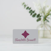 Carte de visite avec code QR | Design moderne gris (Debout devant)