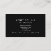 Carte de visite avec code QR | Design moderne noir (Dos)