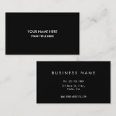 Carte de visite avec code QR | Design moderne noir (Devant / Derrière)