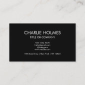 Carte de visite avec code QR | Design moderne noir (Dos)
