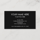 Carte de visite avec code QR | Design moderne noir (Dos)