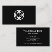 Carte de visite avec code QR | Design moderne noir (Devant / Derrière)