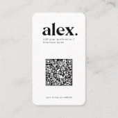 Carte de visite avec code QR en noir et blanc mode (Devant)