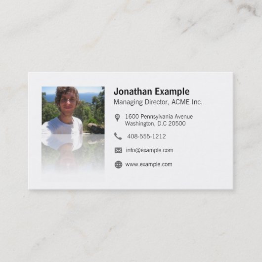 Carte de visite avec code QR et effet miroir éléga (Devant)
