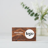 Carte de visite avec code QR et logo de menuiserie (Debout devant)