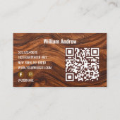 Carte de visite avec code QR et logo de menuiserie (Dos)
