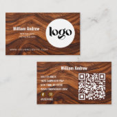 Carte de visite avec code QR et logo de menuiserie (Devant / Derrière)