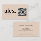 Carte de visite avec code QR et logo rose moderne (Devant / Derrière)