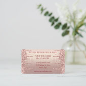 Carte de visite avec code QR et paillettes Rose Go (Debout devant)