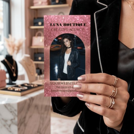 Carte de visite avec code QR et photo d'arche mode