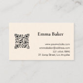 Carte de visite avec code QR Logo jaune orange mod (Dos)