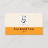 Carte de visite avec code QR Logo jaune orange mod (Devant)