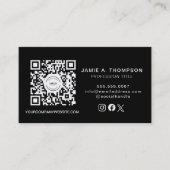 Carte de visite avec code QR Logo moderne noir (Devant)