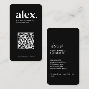 Carte de visite avec code QR logo noir et blanc mo