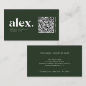 Carte de visite avec code QR Logo Vert Foncé Moder (Devant / Derrière)