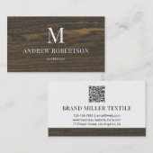 Carte de visite avec code QR monogramme à motif de (Devant / Derrière)