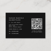 Carte de visite avec code QR noir et blanc (Dos)