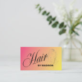 Carte de visite avec code QR pour coiffeur aux che (Debout devant)