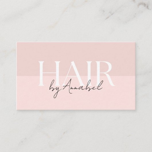 Carte de visite avec code QR pour coiffeur Rose Br (Devant)