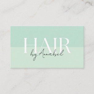 Carte de visite avec code QR pour coiffeur vert éc