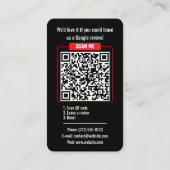 Carte de visite avec code QR pour Google Avis - No (Dos)