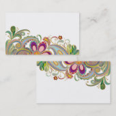 carte de visite avec des fleurs (Devant / Derrière)