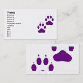 Carte de visite avec des pattes de chiot (Devant / Derrière)