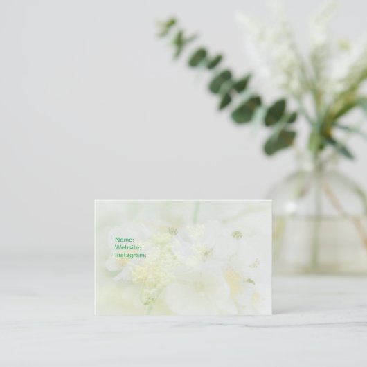 Carte de visite avec design macrofloral (Debout devant)