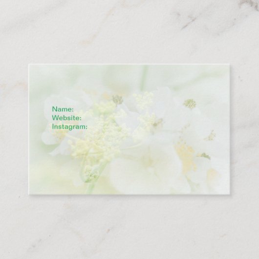 Carte de visite avec design macrofloral (Devant)
