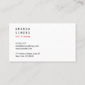 Carte de visite avec drapeau américain (Dos)