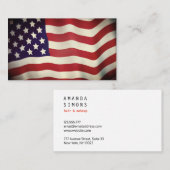 Carte de visite avec drapeau américain (Devant / Derrière)