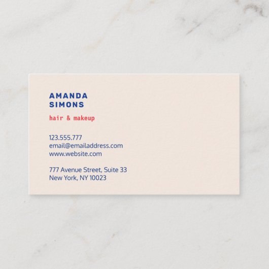 Carte de visite avec drapeau américain (Dos)