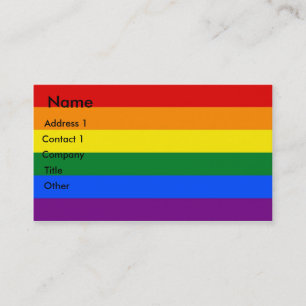 Carte de visite avec drapeau arc-en-ciel LGBT