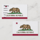 Carte de visite avec Drapeau de Californie États-U (Devant / Derrière)