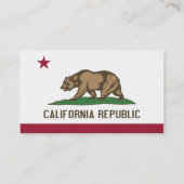 Carte de visite avec Drapeau de Californie États-U (Dos)
