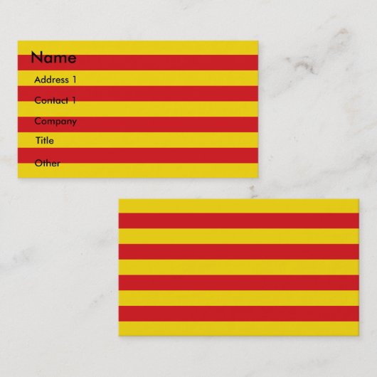 Carte de visite avec drapeau de Catalogne (Devant / Derrière)