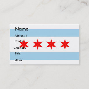 Carte de visite avec Drapeau de Chicago, États-Uni