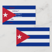 Carte de visite avec Drapeau de Cuba (Devant / Derrière)