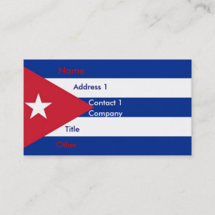 Carte de visite avec Drapeau de Cuba