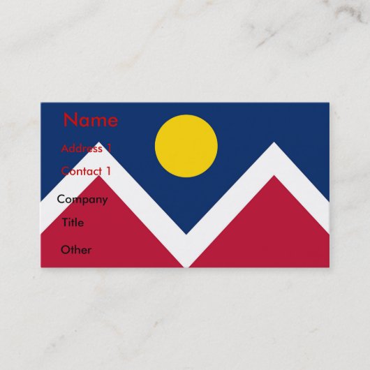 Carte de visite avec Drapeau de Denver, Colorado (Devant)