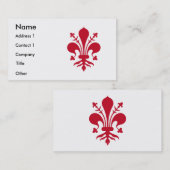 Carte de visite avec Drapeau de Florence, Italie (Devant / Derrière)